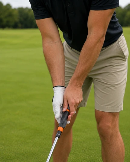 Applying the TrueGrip trainer to a club